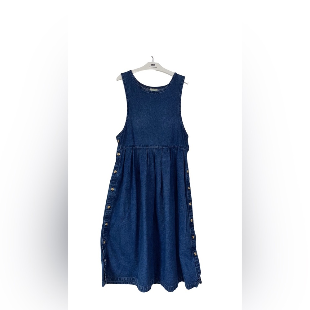 L.L. Bean Denim Jumper Pinafore Dress